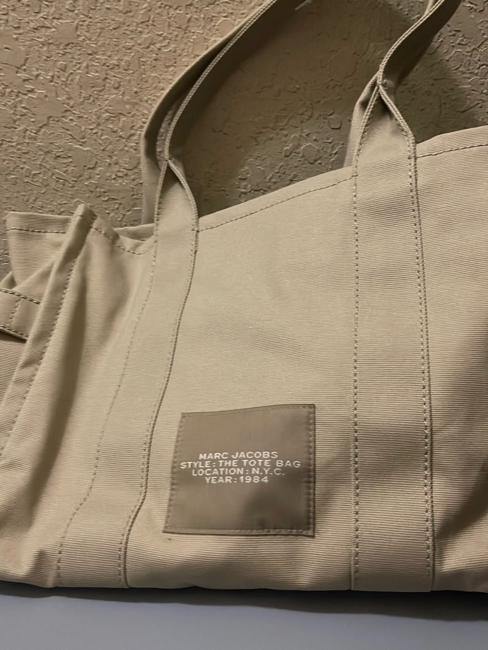 Marc Jacobs Cream Canvas Tote with Black Label